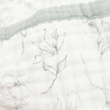 Organic Cotton Muslin Quilted Throw - Pencil Floral