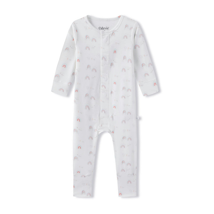 Bamboo Magnetic Footie Pajama - Arc en ciel