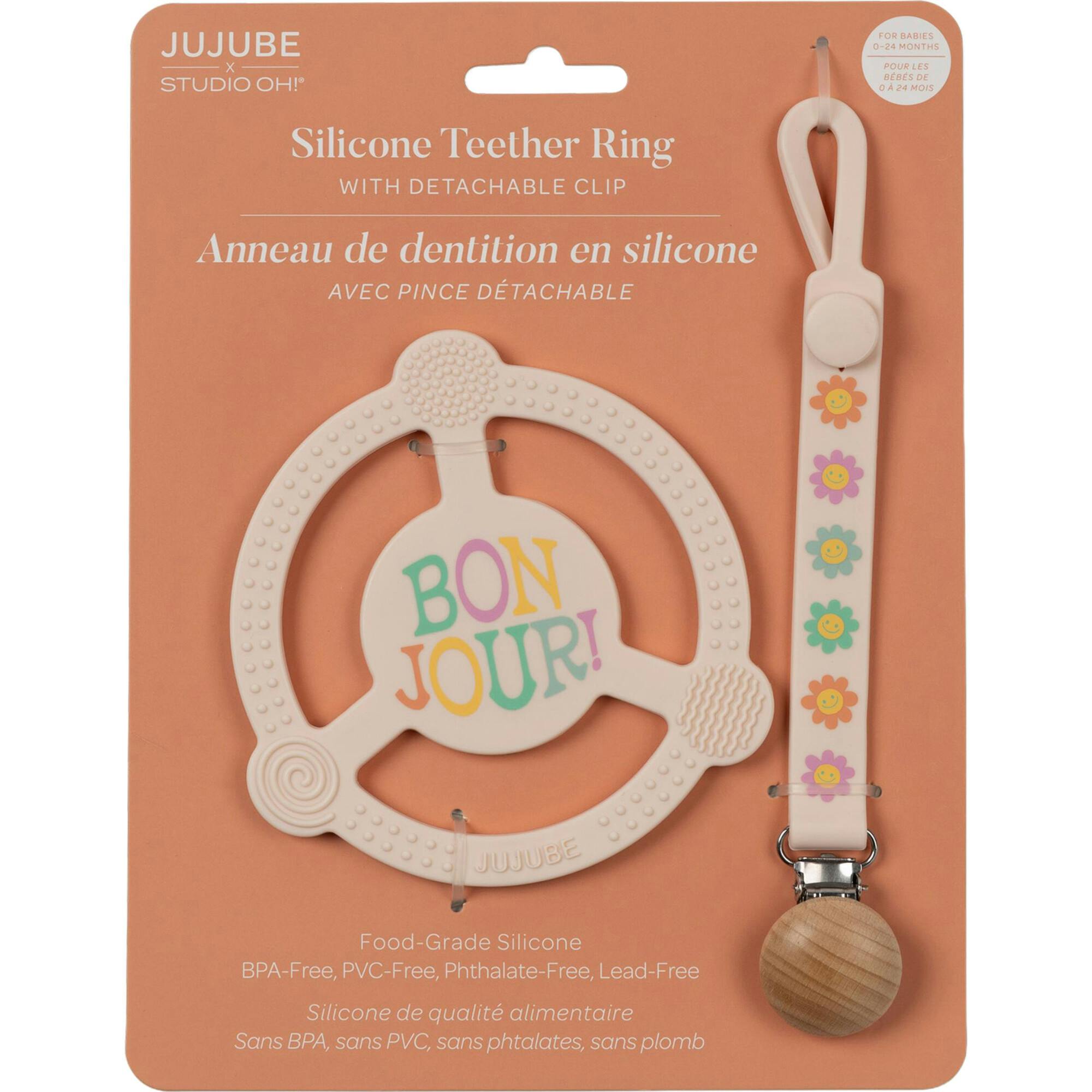 Studio Oh! Silicone Teether Ring With Detachable Clip
