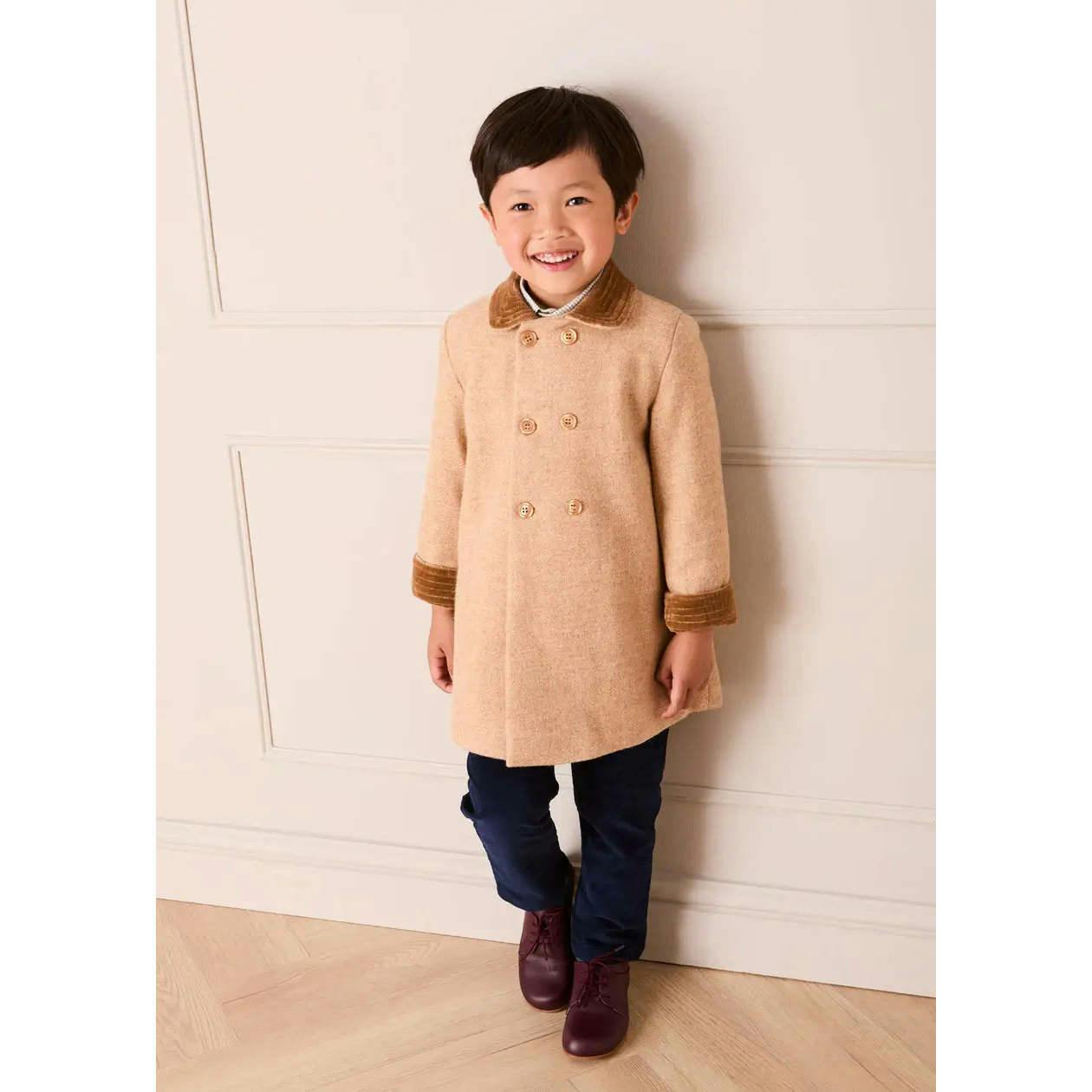 Traditional Double Breasted Coat in Brown (12mths-10yrs)