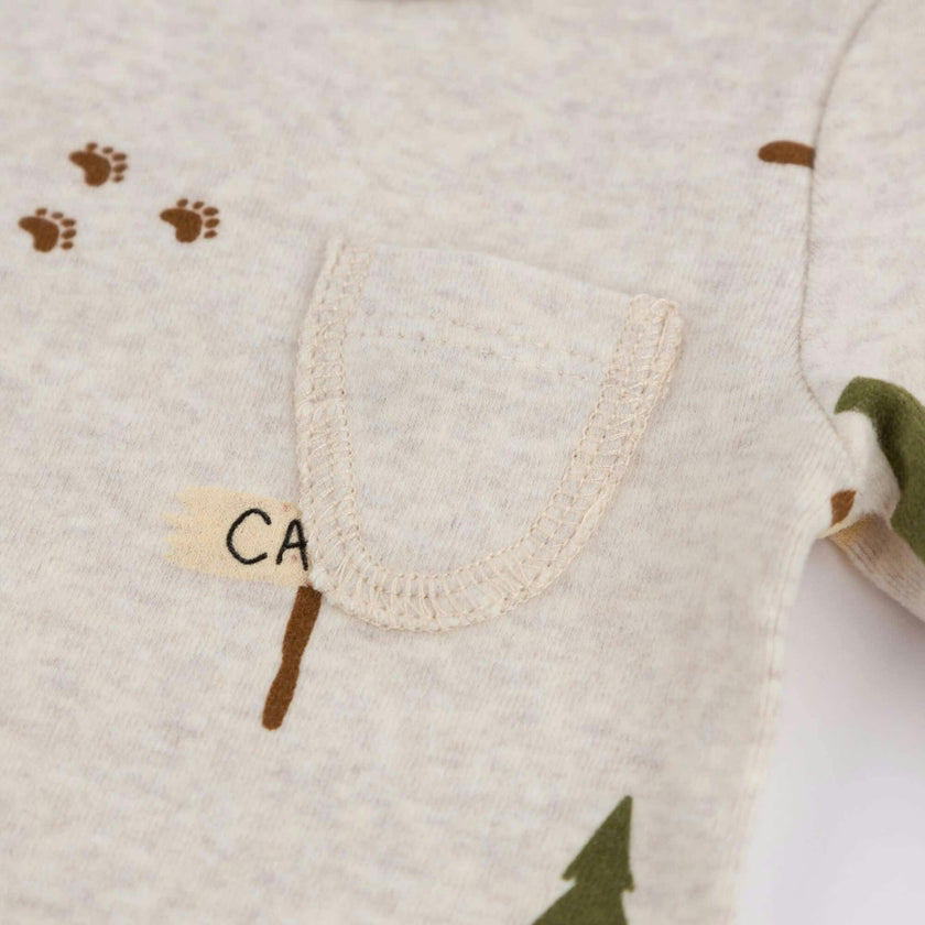 Camping Print Pocket Onesie