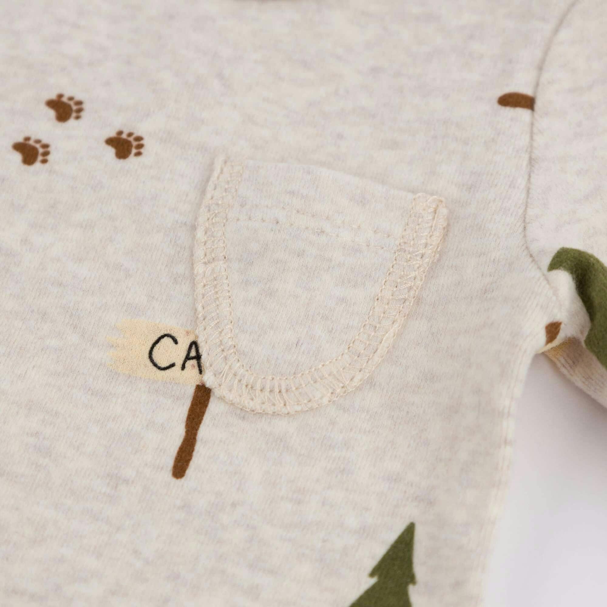 Camping Print Pocket Onesie