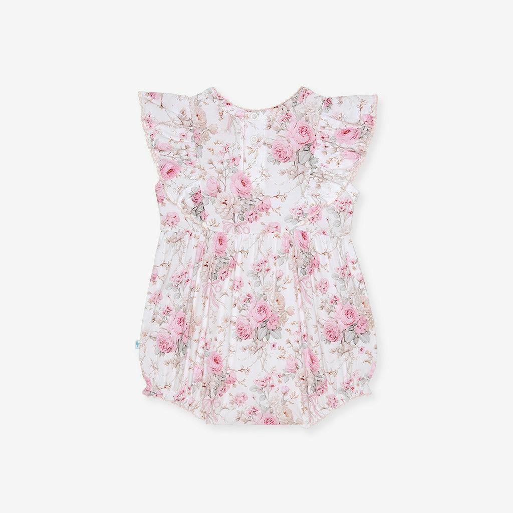 Roberta Flutter Sleeve Picot Bubble Romper