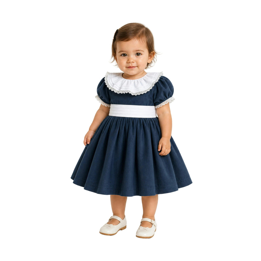 Navy Blue Velvet Dress