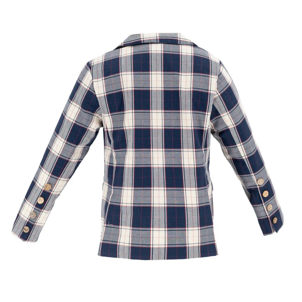 Hayden Boy Blazer - Navy Plaid