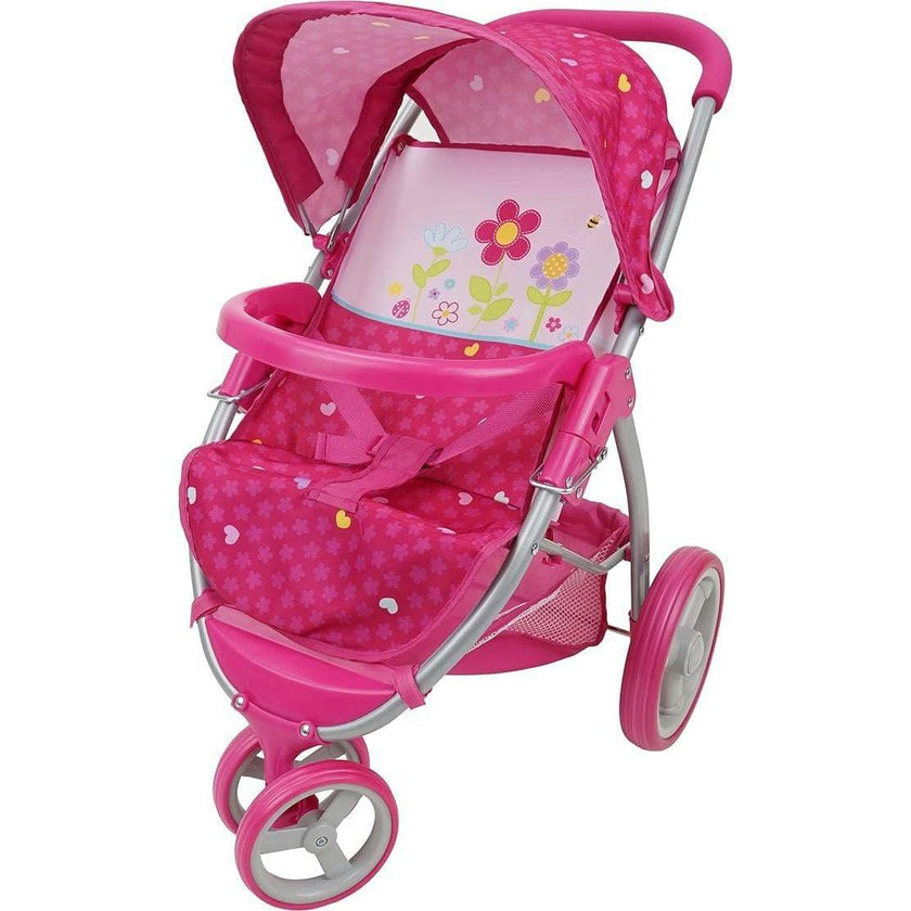 Garden Doll Jogger Stroller Doll Accessory w/ Retractable Canopy