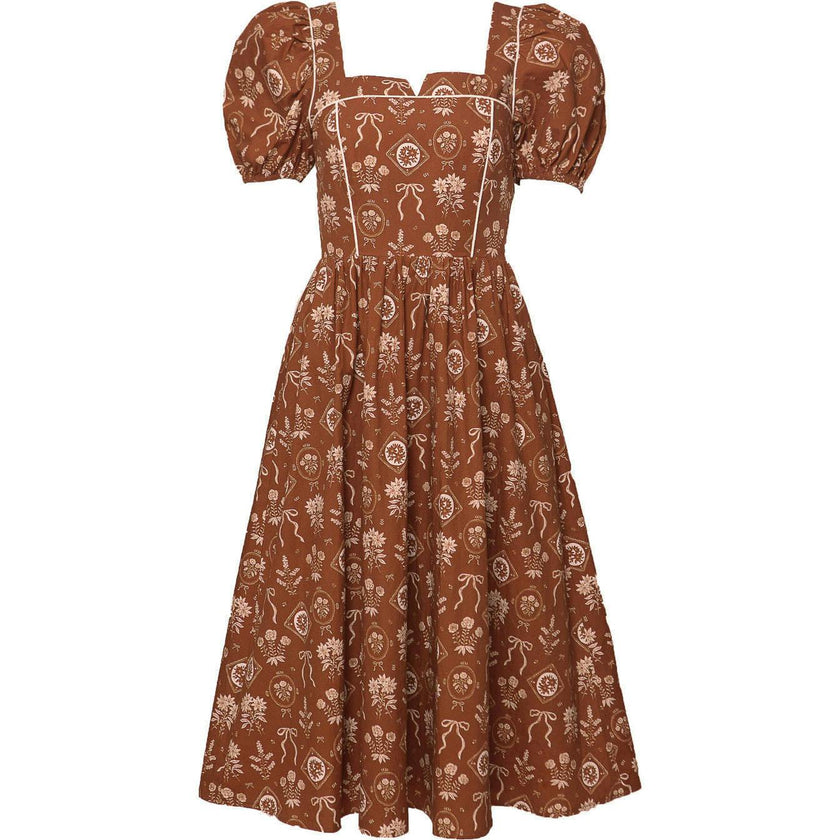 Nash Dress in Sepia Bows