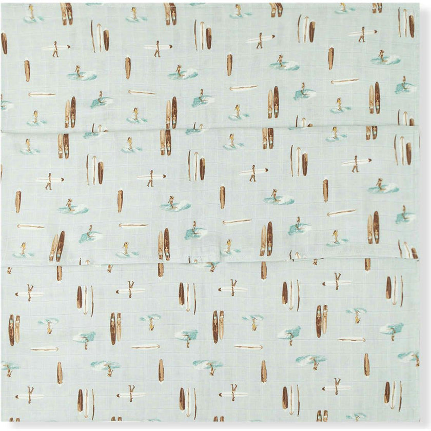 Vintage Surf Bamboo Muslin Swaddle Blanket