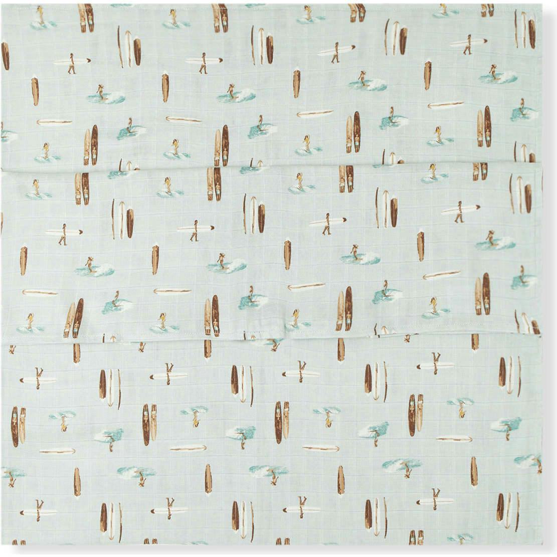 Vintage Surf Bamboo Muslin Swaddle Blanket