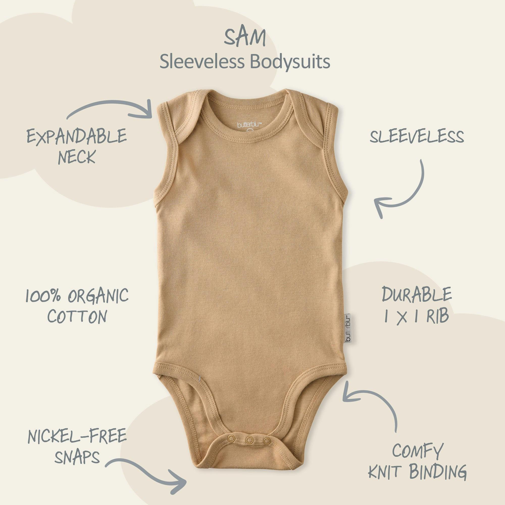 SAM 5-Pack Sleeveless Bodysuits