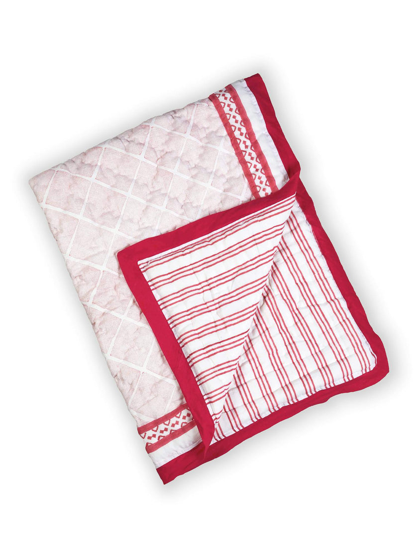 Block-Printed Cotton Crib Quilt