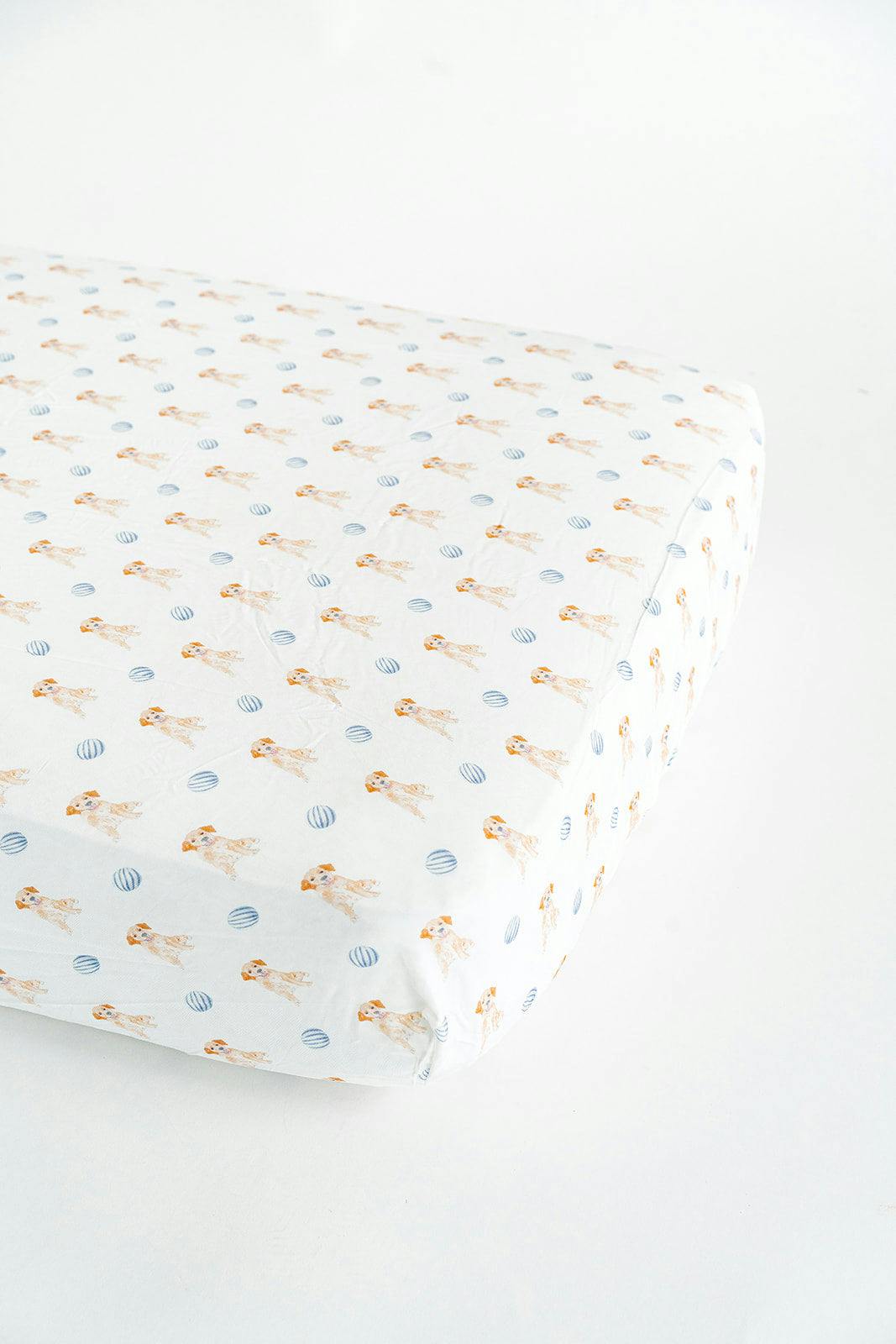 The Goldie In Blue Print Crib Sheet