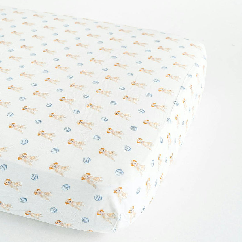 The Goldie In Blue Print Crib Sheet