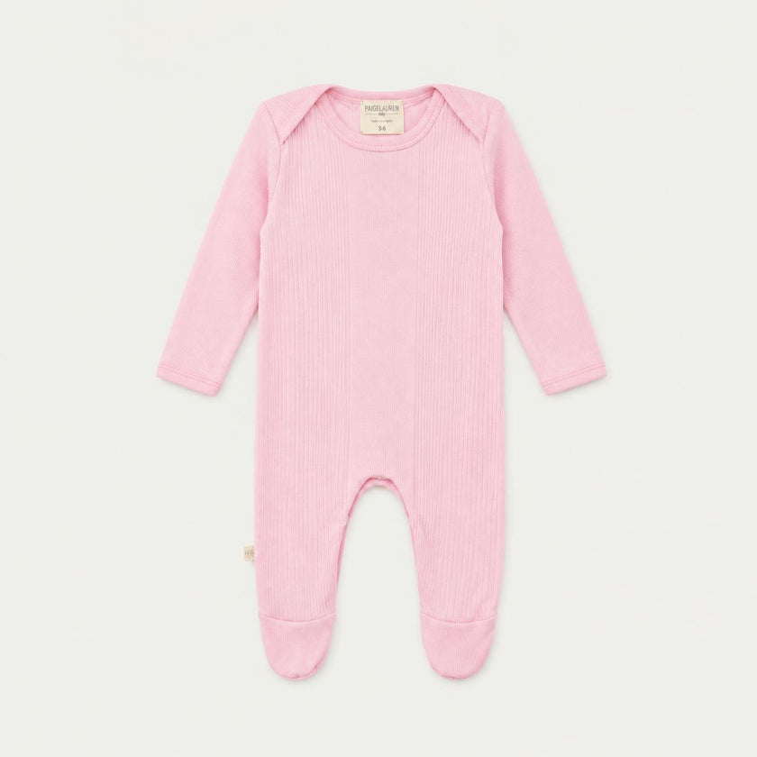 Variegated Rib Lap Tee Footie Pajama