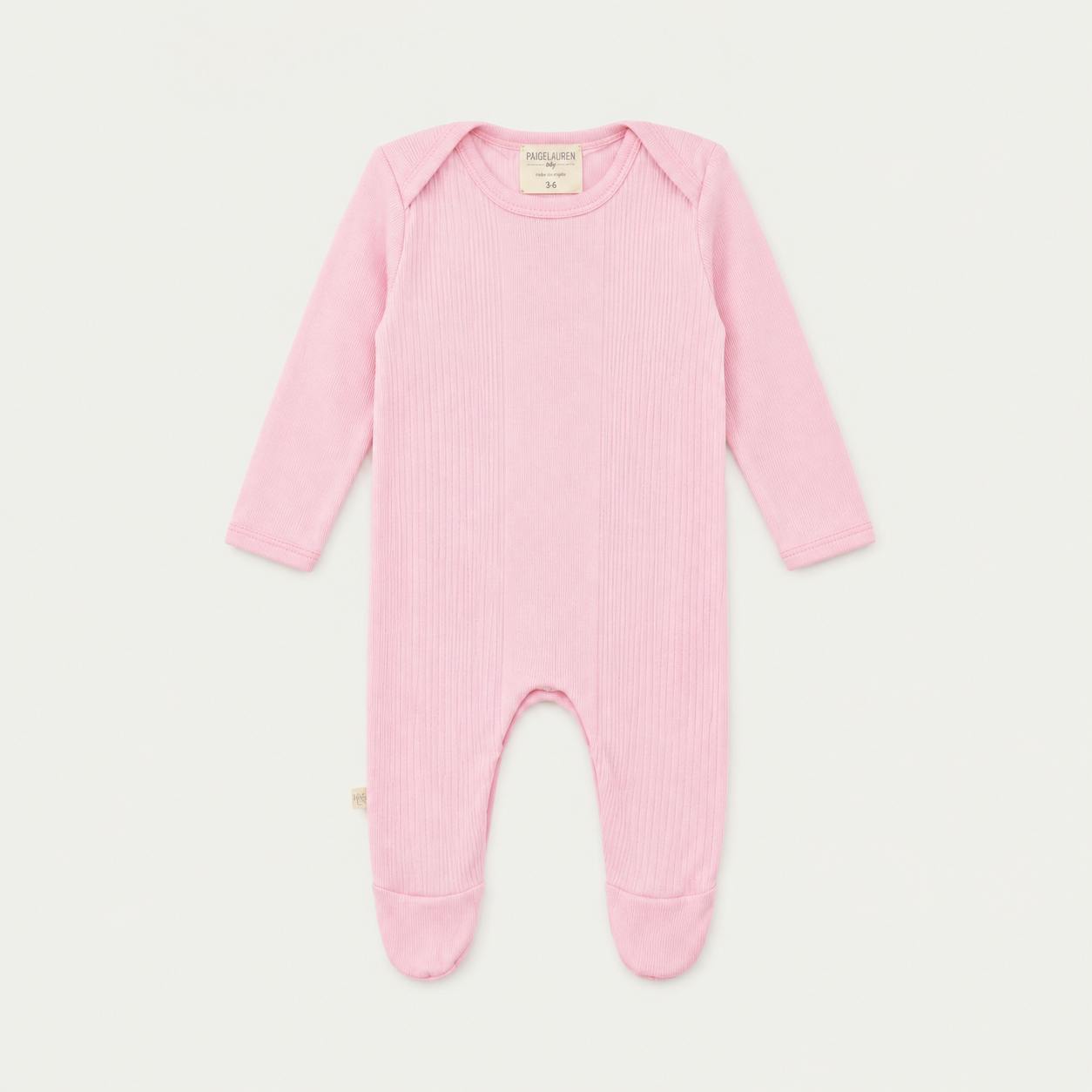 Variegated Rib Lap Tee Footie Pajama