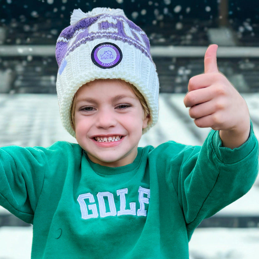 Officially Licensed TCU Horned Frogs Bobble Hat (Baby, Toddler, Kid)