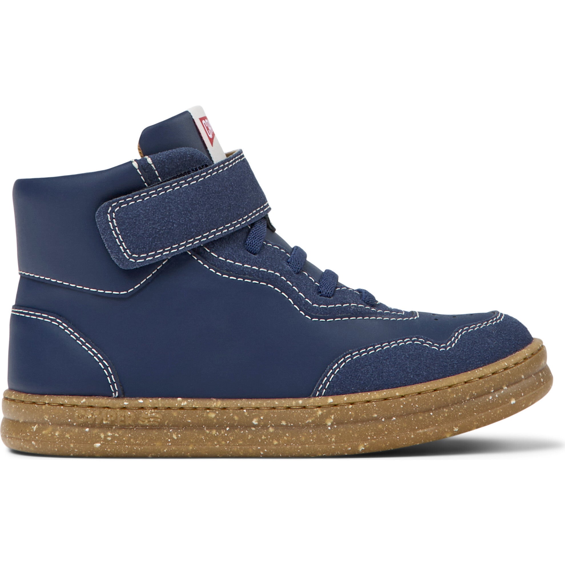 Runner Four Ankle Velcro Closure Leather Sneakers, Blue