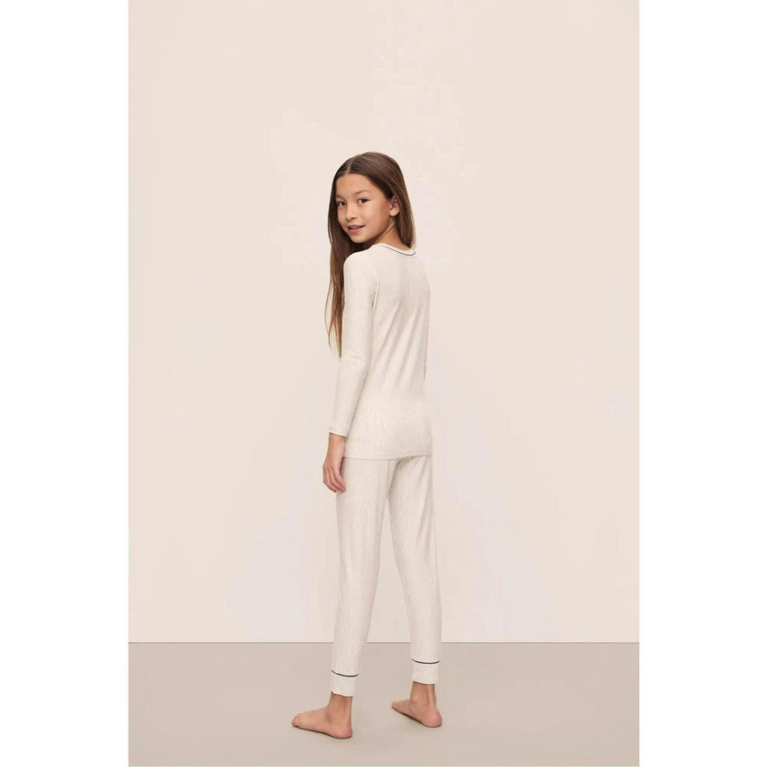 Kids Printed TENCEL Modal Unisex Long PJ Set, Grey