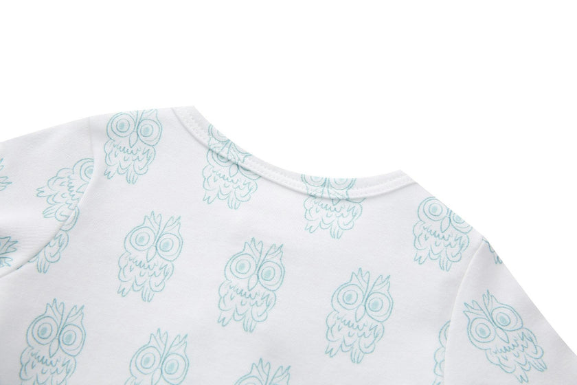 Organic Cotton Magnetic Footie Pajama - Petite Chouette Green