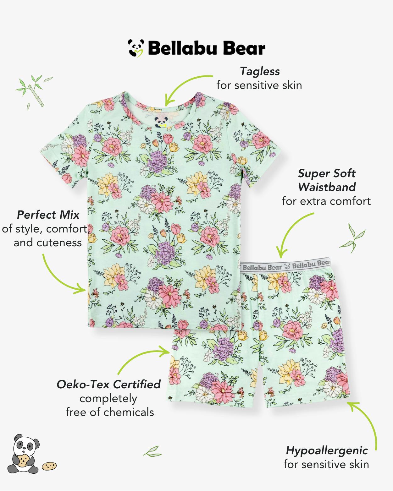Petals & Posies Bamboo Kids Pajama Short Set