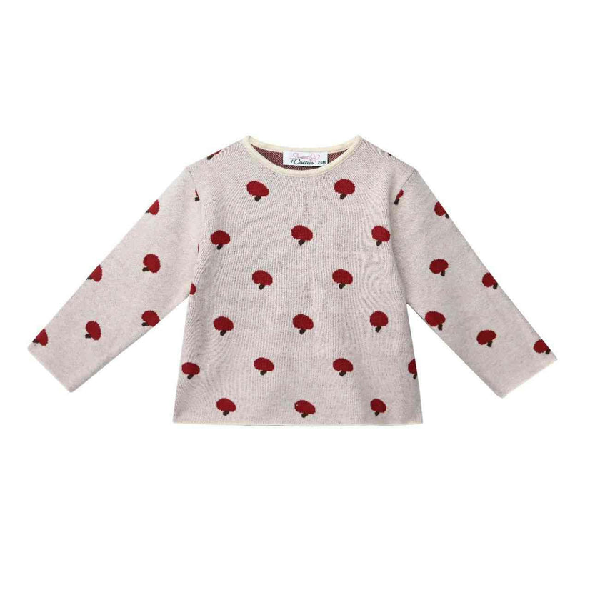 Beige Apple Knit Set