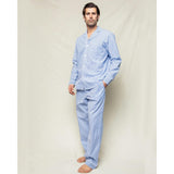 Men's Twill Pajama Set in French Blue Heritage Stripe