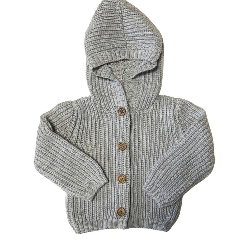 Pima Cotton Knit Waffle Hoody in Pearl Blue