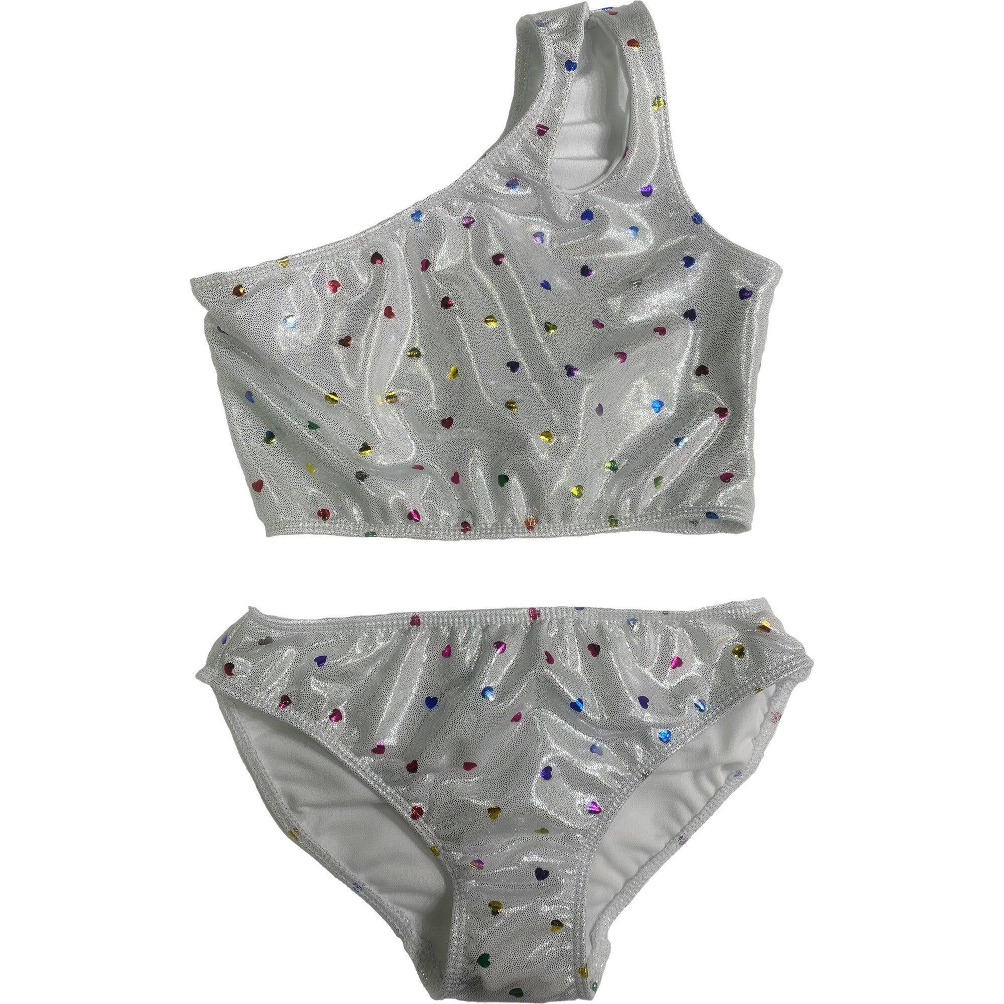 Two Piece One Shoulder Bathing Suit, Prints