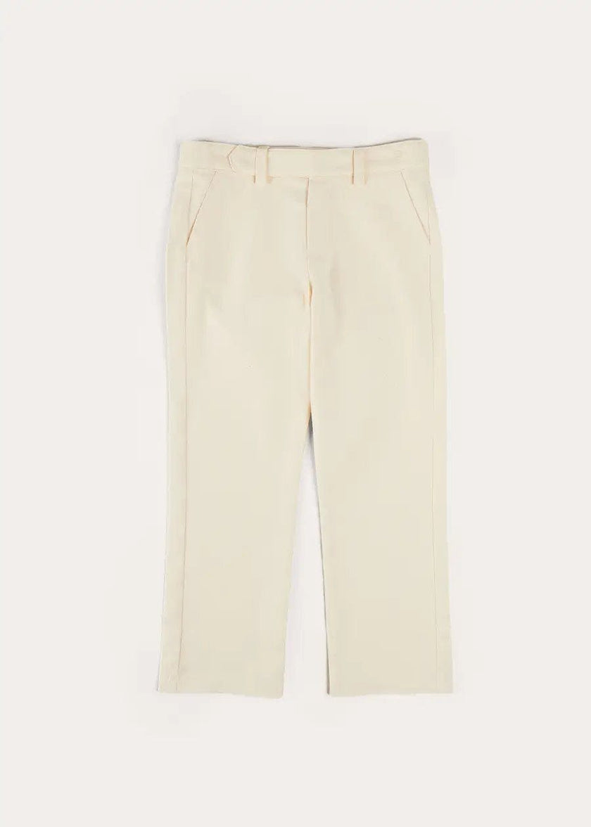 Plain Pocket Detail Trousers in White (4-10yrs)