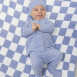 Chenille - Dusty Blue Button Down Cardigan 4 Piece Set