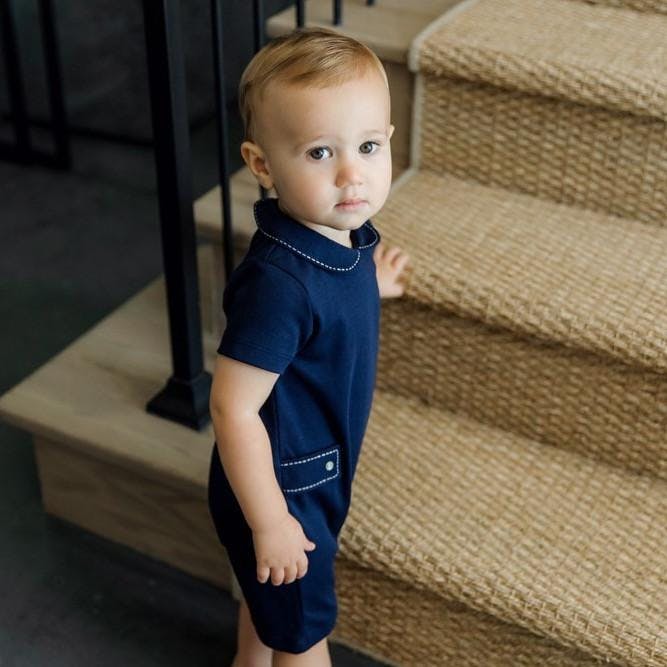 Henry Boys' Shortall - Navy with White Stitch