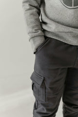 Boys Cargo Fleece Pant in Thunder