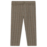Woven Long Adjustable Waist Plaid Pants