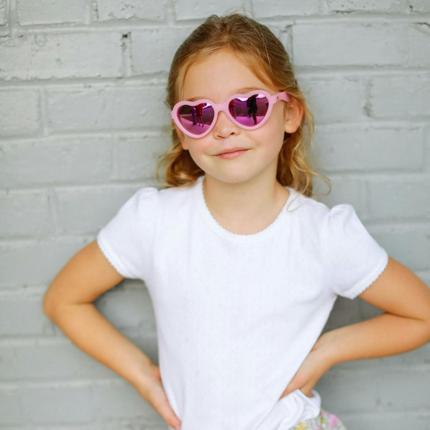 Polarized Heart: Purple Mirrored Lens