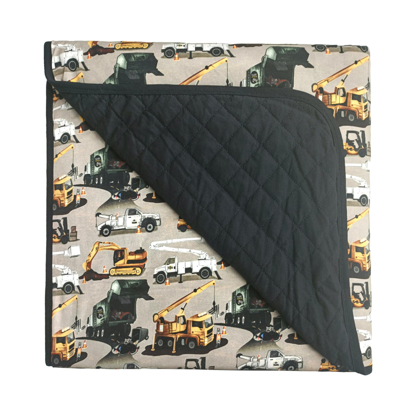 Work Hard, Play Hard Quilted Bamboo Blanket