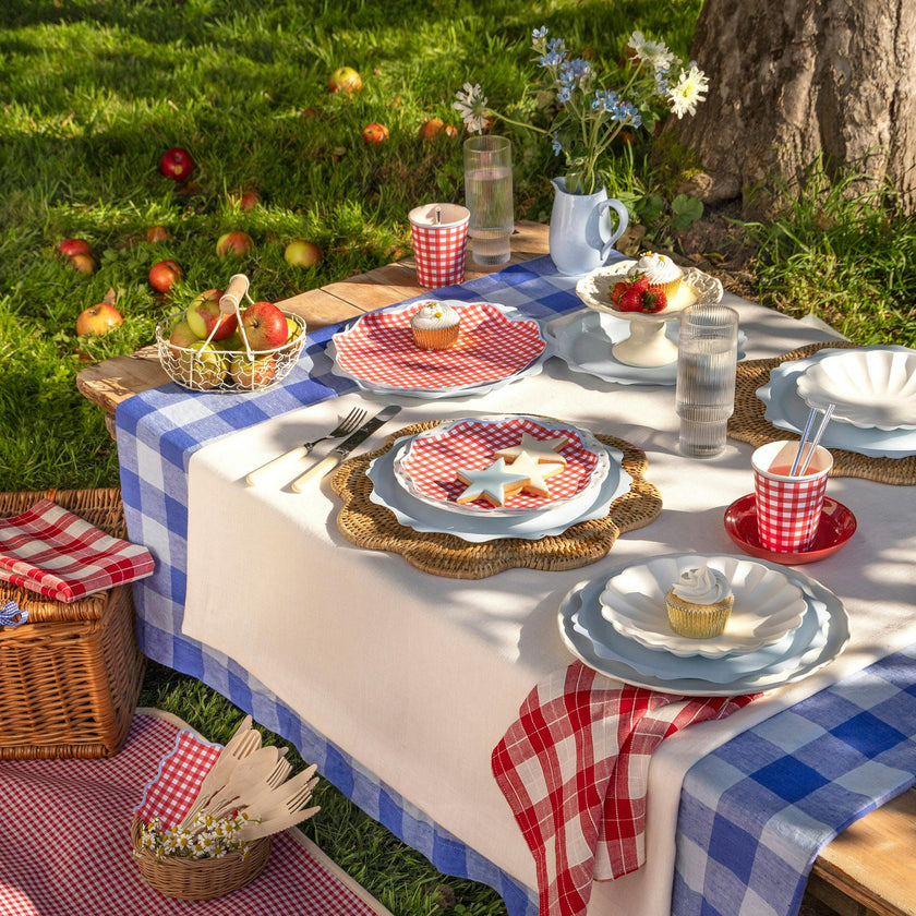 Red Gingham Paper Cups