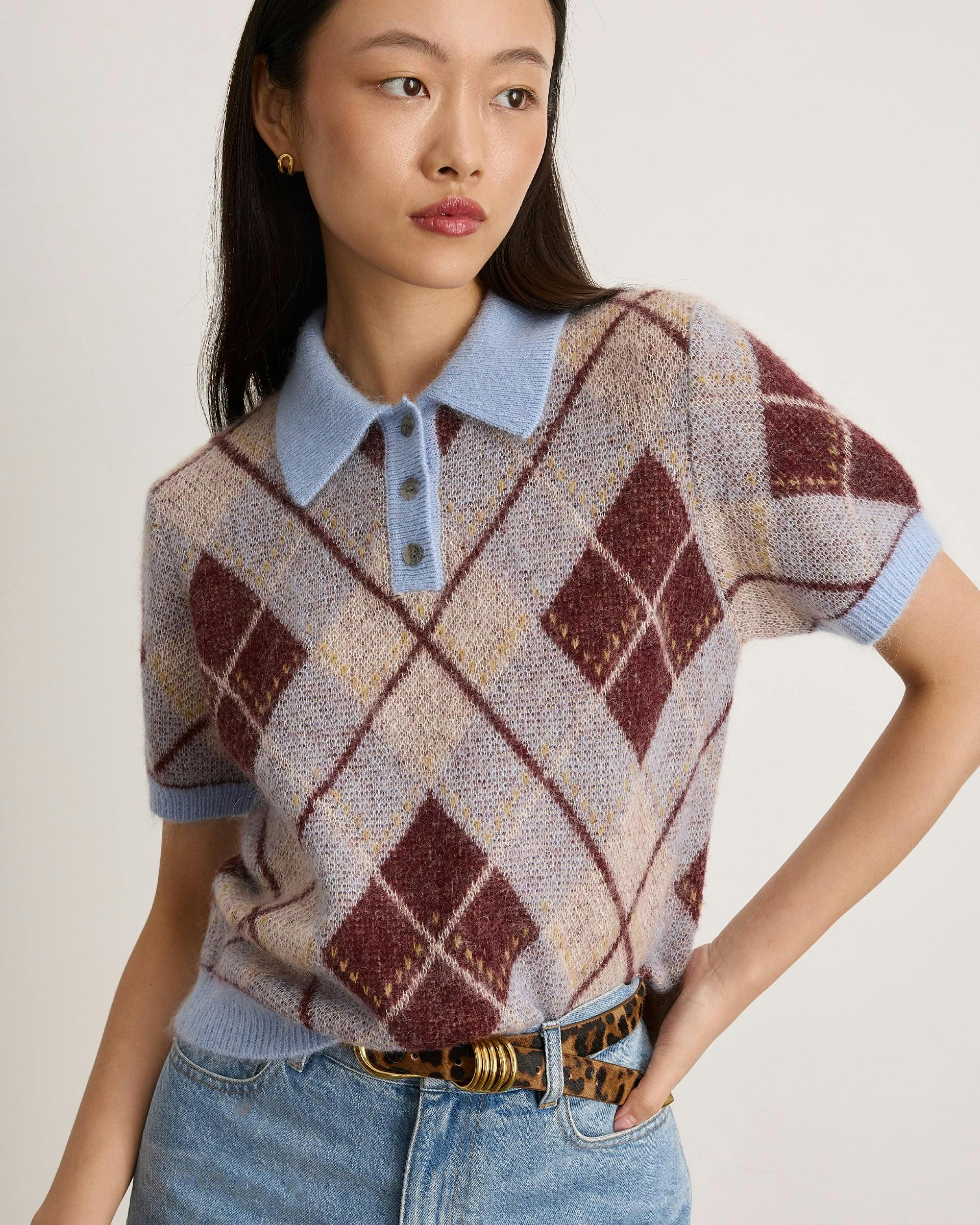 Argyle Camilla Knit Top
