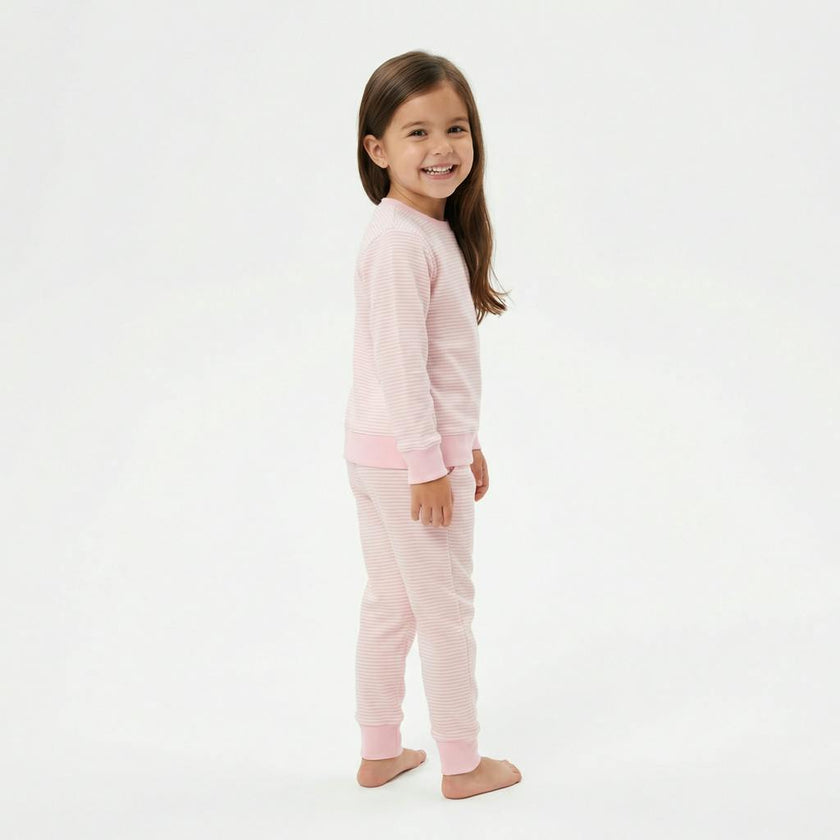 Peony Stripe Little Lounger Bamboo Sweatsuit