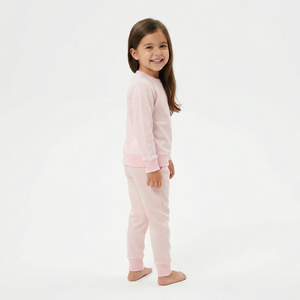 Peony Stripe Little Lounger Bamboo Sweatsuit