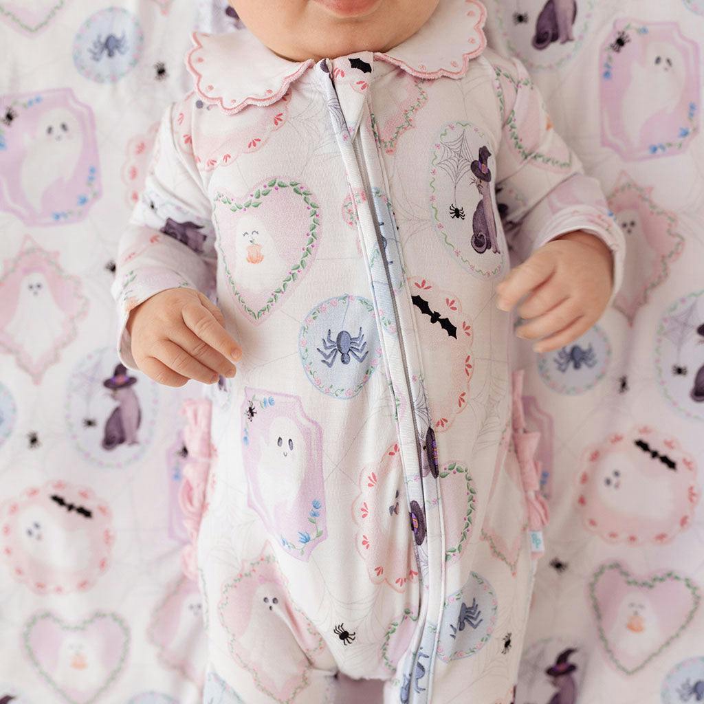 Posh Spooks Footie Scallop Collar One Piece