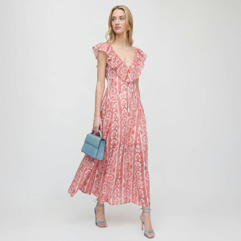 The Milani Dress - Coral Corsica Paisley
