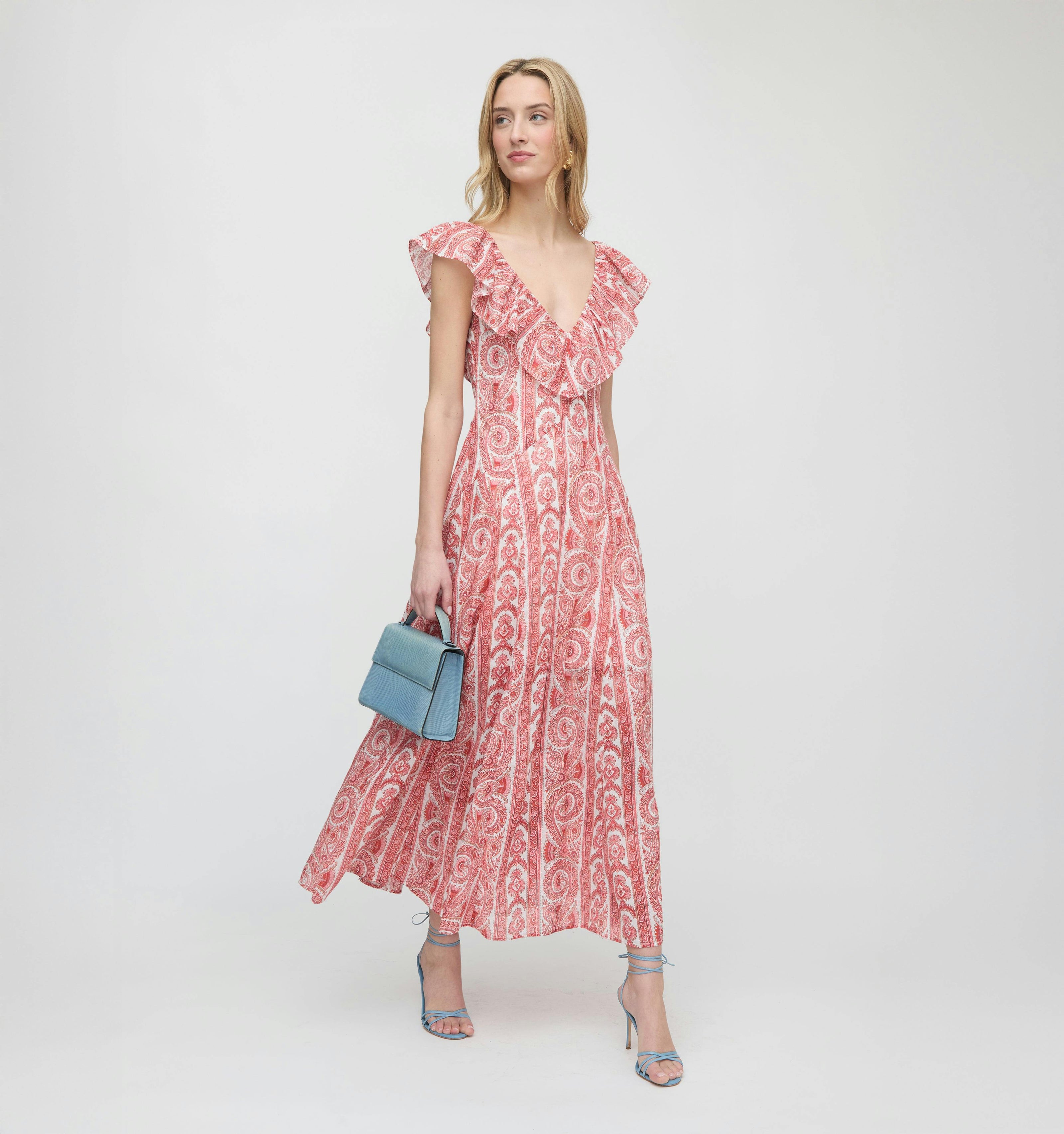 The Milani Dress - Coral Corsica Paisley