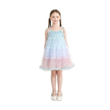 Blue Virelle Gradient Tulle Dress
