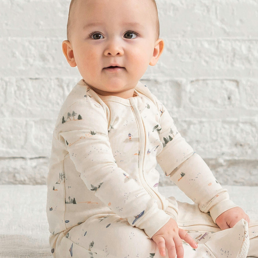 Peyton Zipper Sleeper - Lake / Barn + Mint