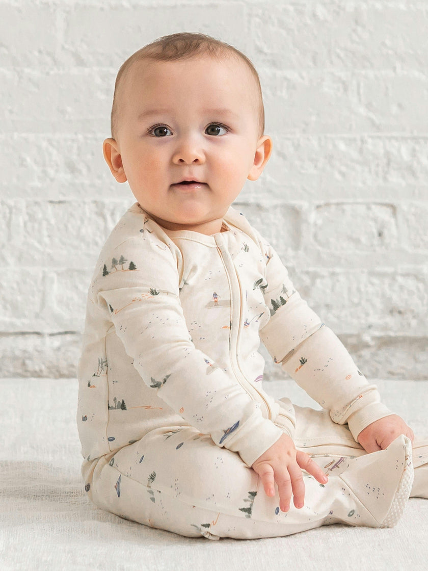 Peyton Zipper Sleeper - Lake / Barn + Mint