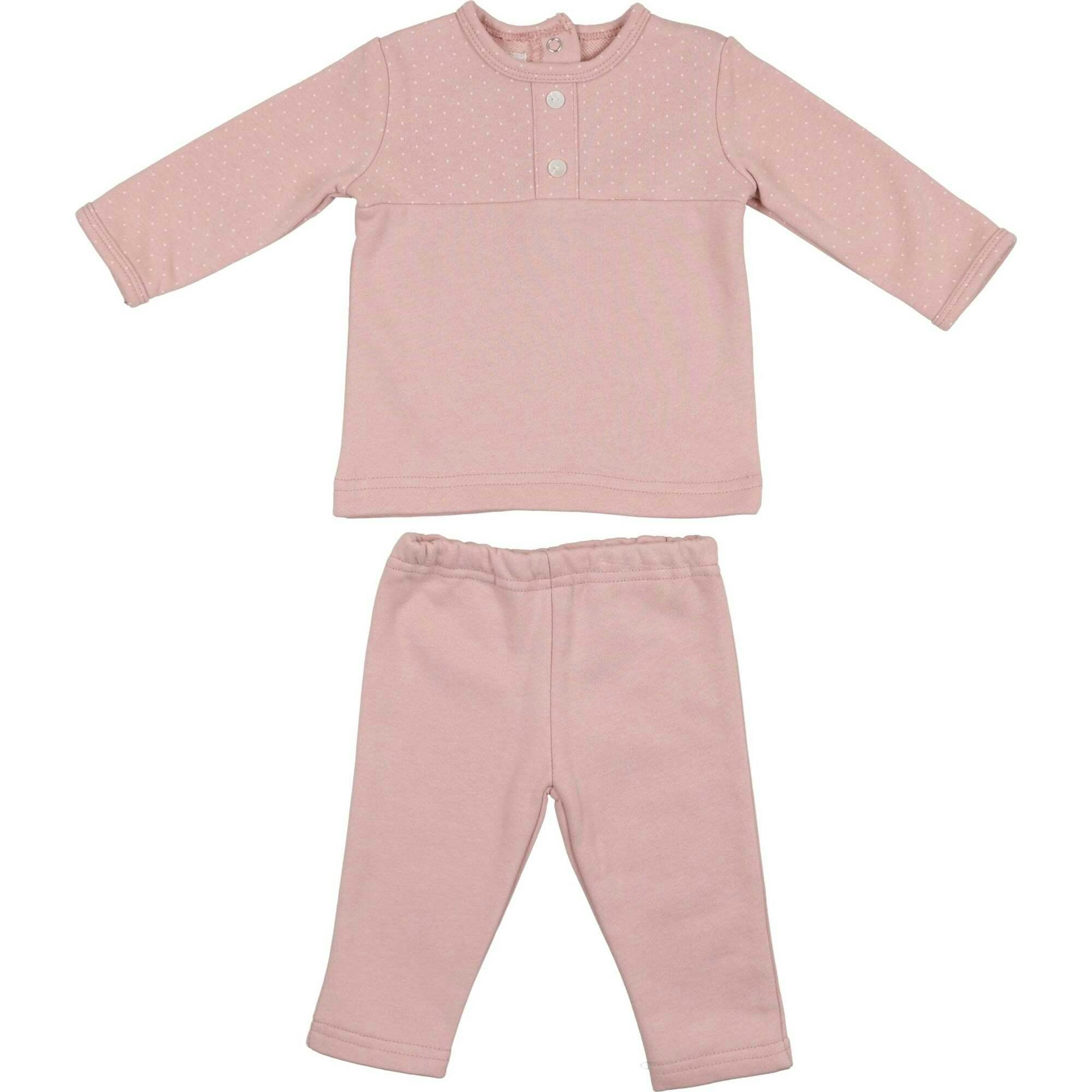 Texture Dot 2-Piece Top & Pant Set