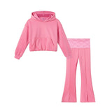 Tween Ponte Hoodie & Flare Leggings Set | Bubblegum Pink