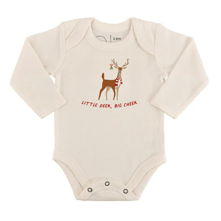 long sleeve graphic bodysuit | little deer big cheer