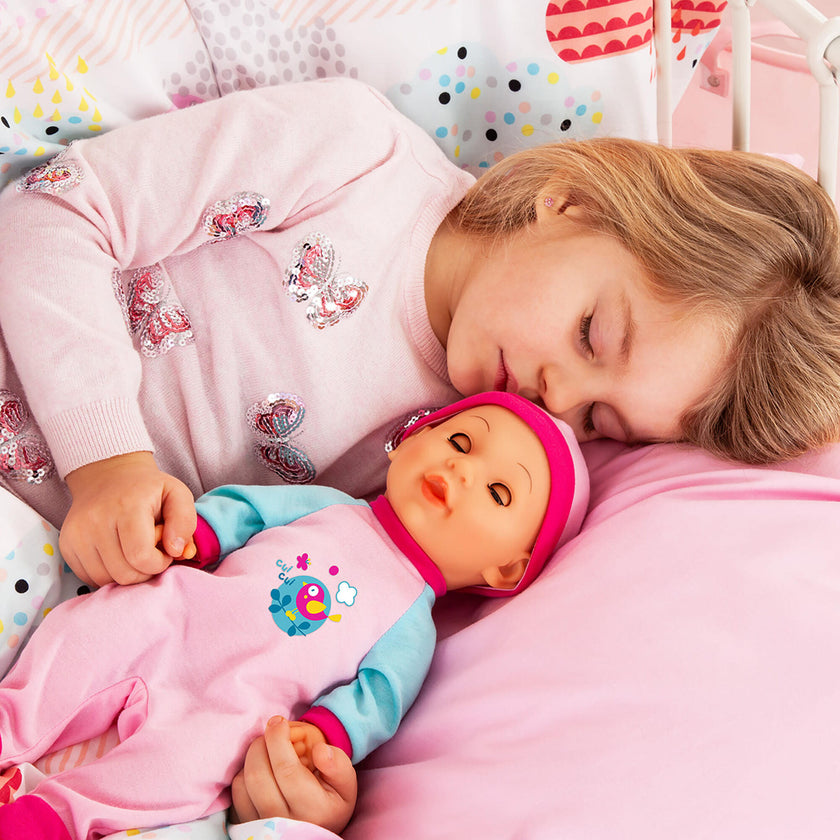 Bouncy 15" Interactive Baby Doll in Pink & Blue