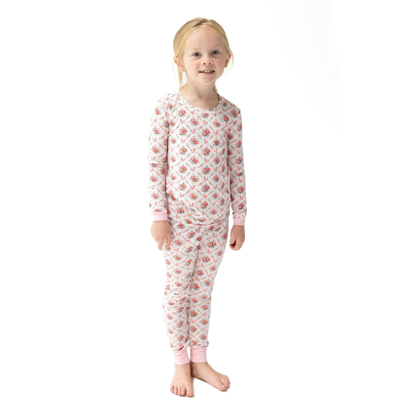 Rose Bow Lattice - Long Sleeve Loungewear Set